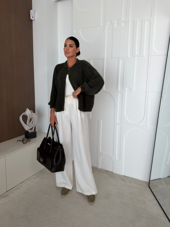 Sweater Numeo with wool khaki 