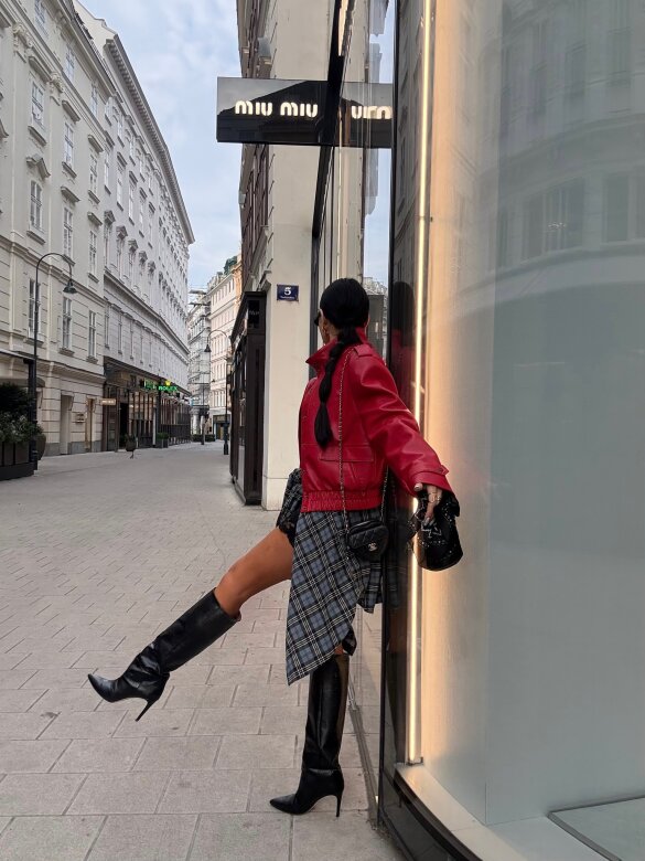 Kurtka Barney eko skóra czerwona