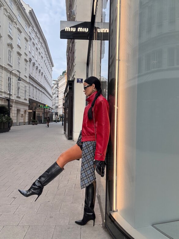 Kurtka Barney eko skóra czerwona