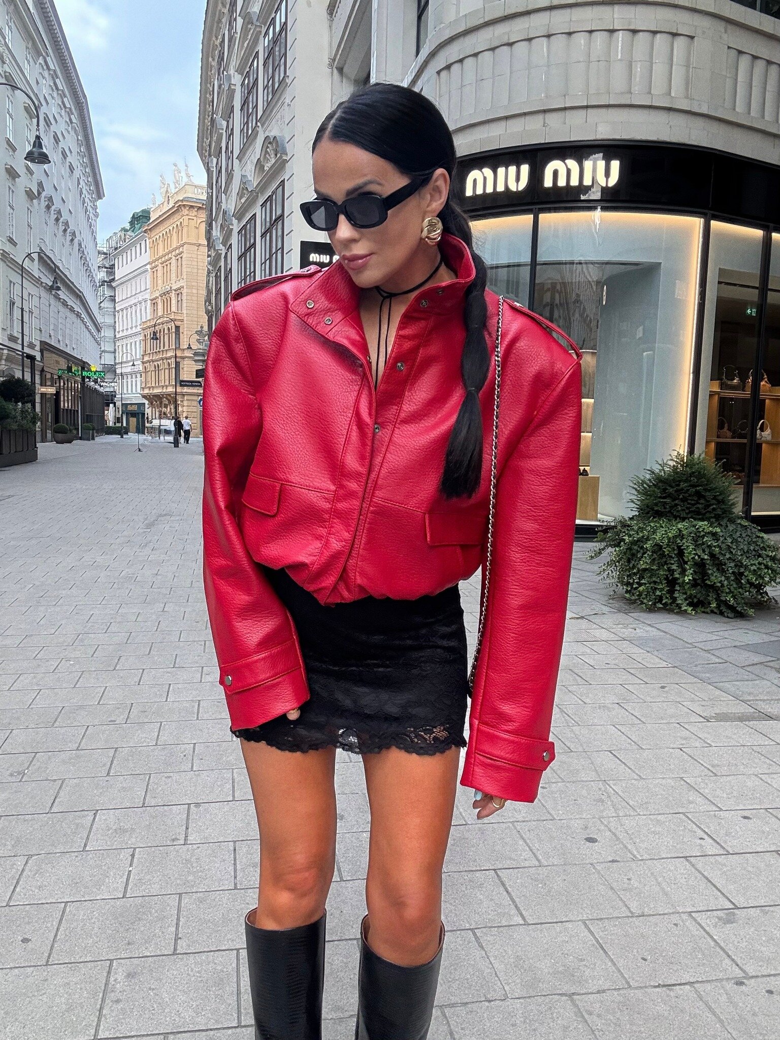 Kurtka Barney eko skóra czerwona