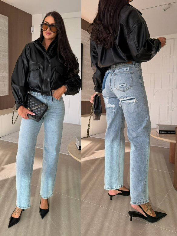 Spodnie Holli jeans jasnoniebieskie