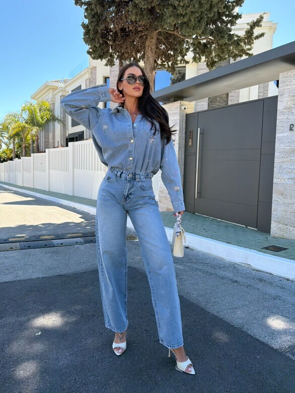 Koszula Lunetta jeans jasnoniebieska