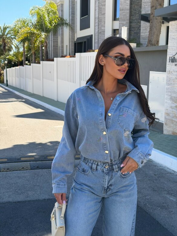 Koszula Lunetta jeans jasnoniebieska