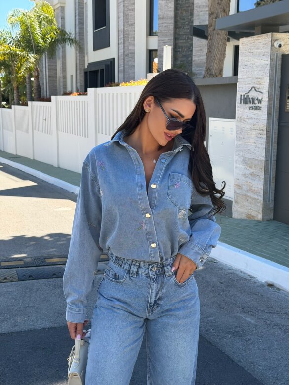 Koszula Lunetta jeans jasnoniebieska