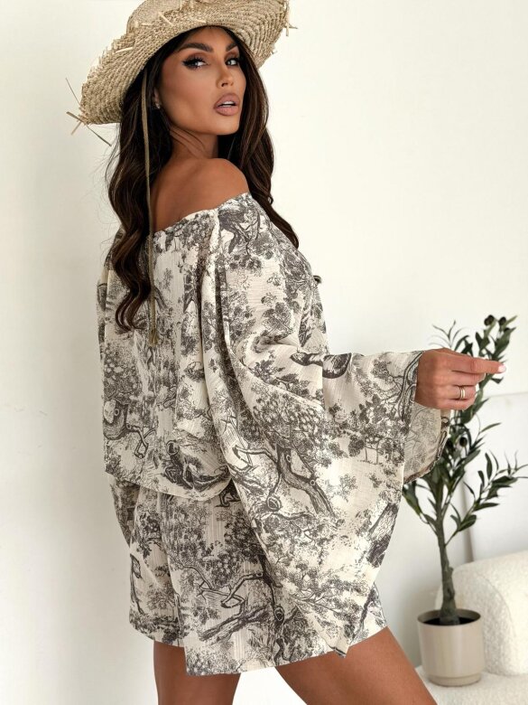 Komplet 2w1 Casual Chic beżowo-brązowy