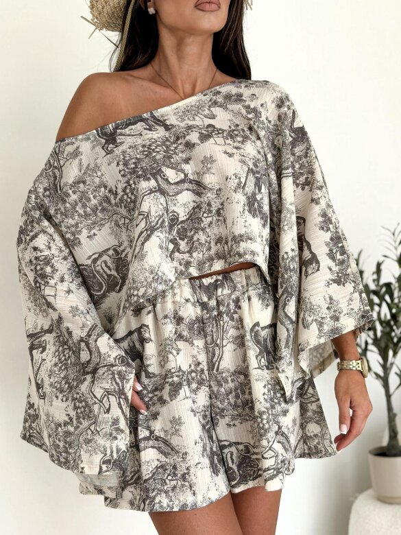 Komplet 2w1 Casual Chic beżowo-brązowy