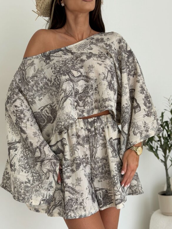 Komplet 2w1 Casual Chic beżowo-brązowy