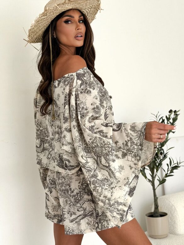 Komplet 2w1 Casual Chic beżowo-brązowy