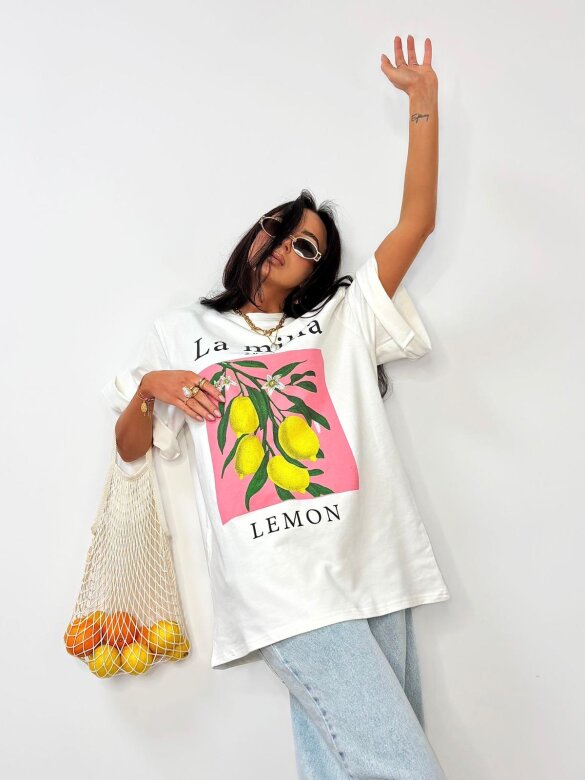 T-shirt Lemon biały