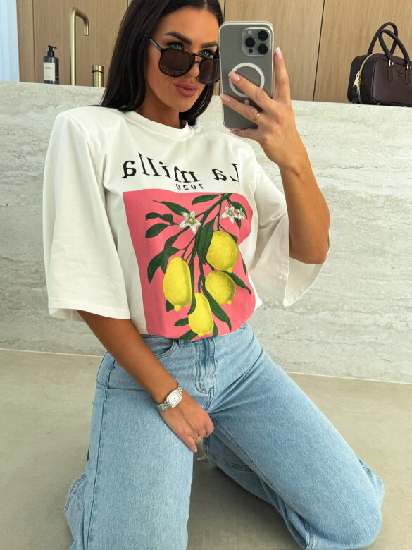 T-shirt Lemon biały