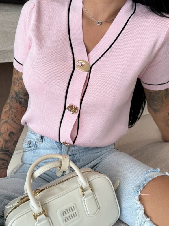 Sweter Bloomia z wiskozy pudrowy