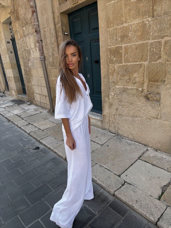 Komplet 2w1 Caldere 100% len biały