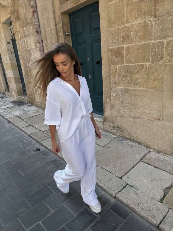 Komplet 2w1 Caldere 100% len biały