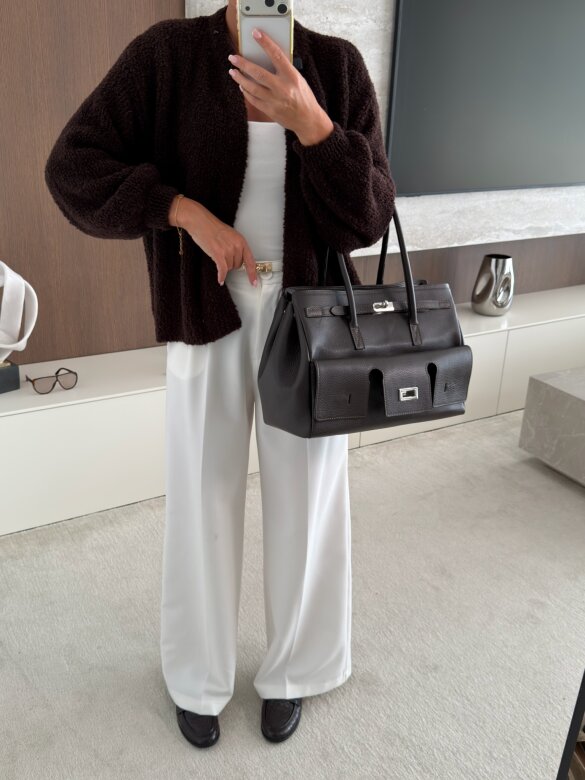 Sweater Numeo with wool chocolate
