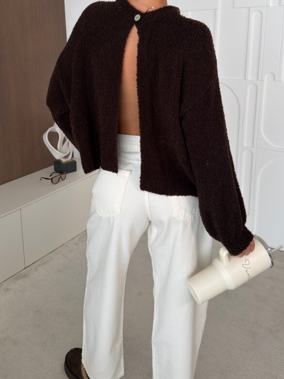 Sweater Numeo with wool chocolate