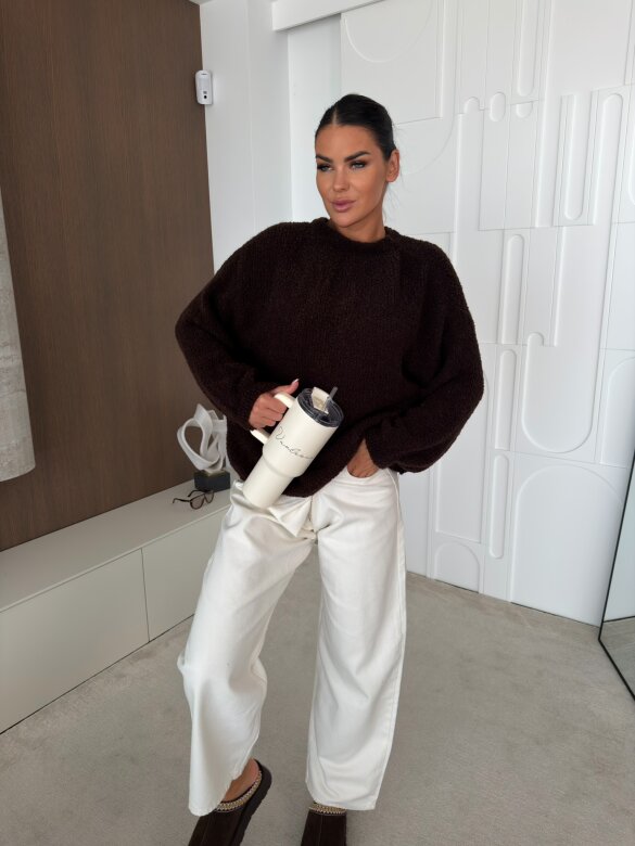 Sweater Numeo with wool chocolate