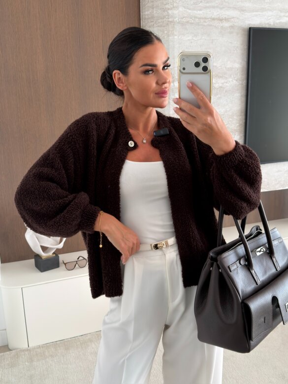 Sweater Numeo with wool chocolate