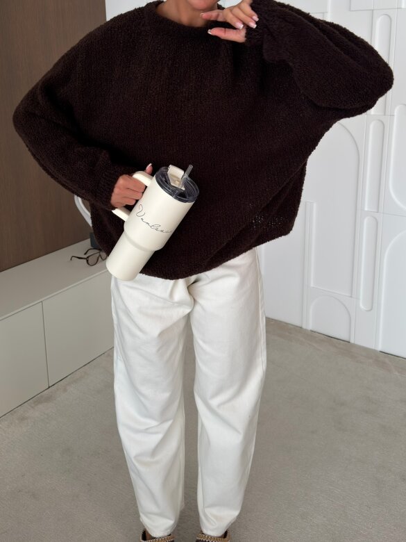 Sweater Numeo with wool chocolate