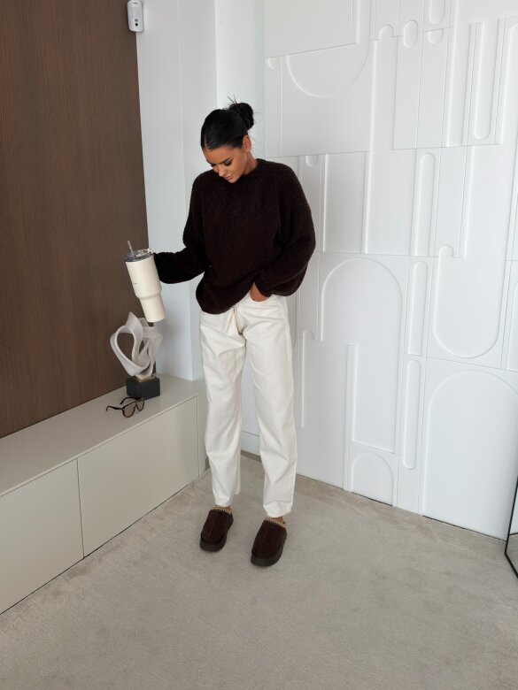 Sweater Numeo with wool chocolate