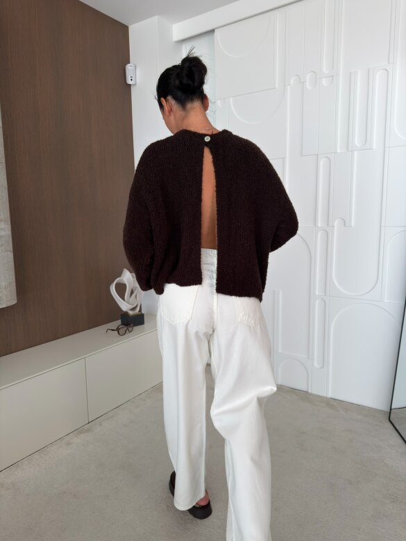 Sweater Numeo with wool chocolate