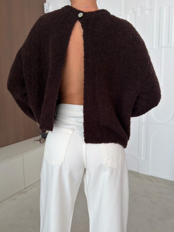 Sweater Numeo with wool chocolate