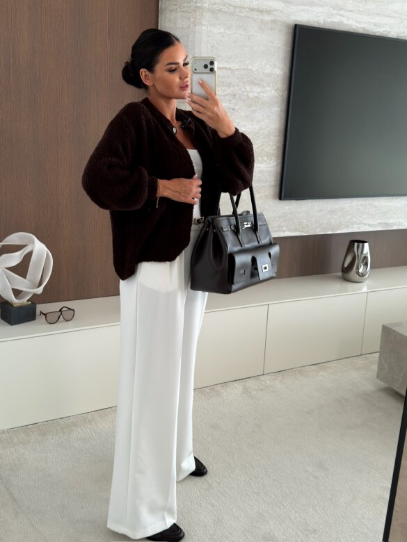 Sweater Numeo with wool chocolate