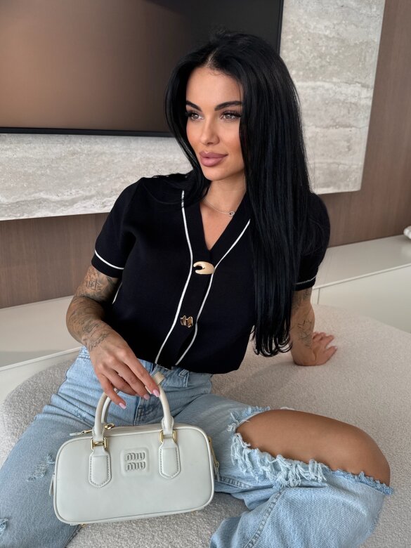 Sweter Bloomia z wiskozy czarny