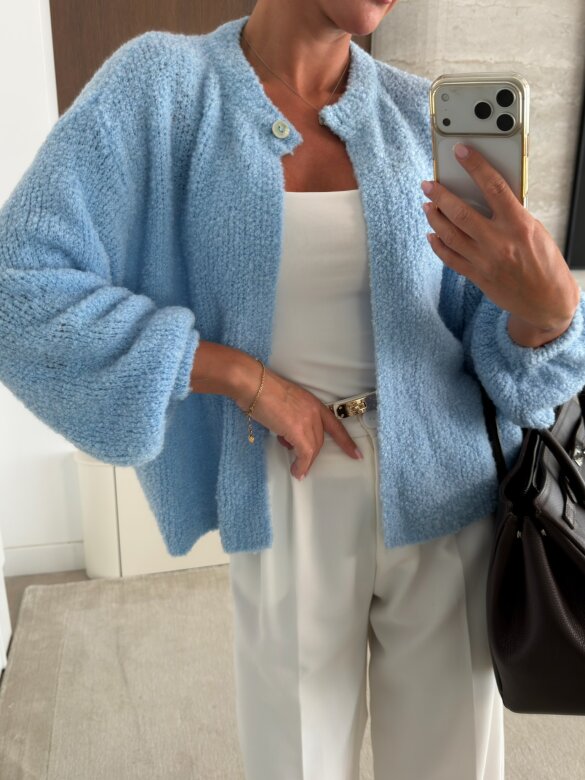 Sweater Numeo with wool blue