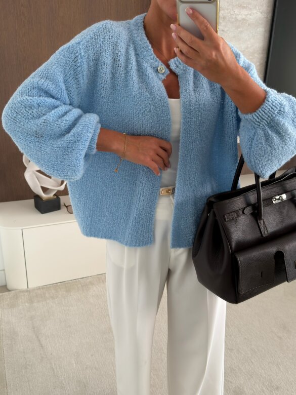 Sweater Numeo with wool blue