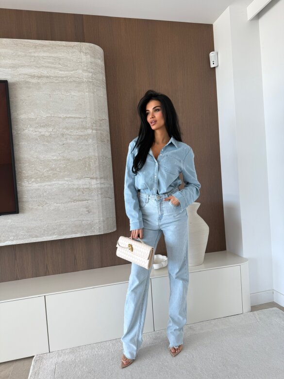 Koszula Estella jeans jasnoniebieska