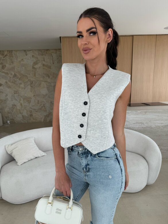 Kamizelka Marciano short melanż szara 