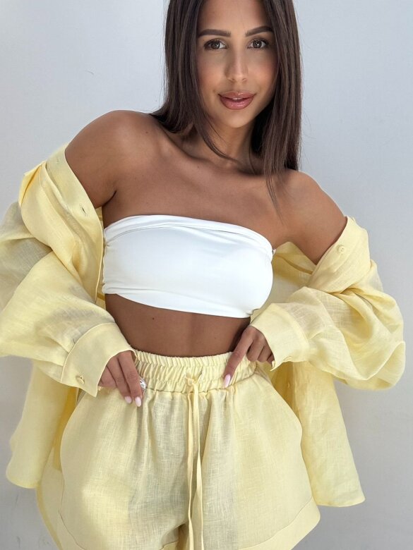 Koszula Nivi lniana butter yellow