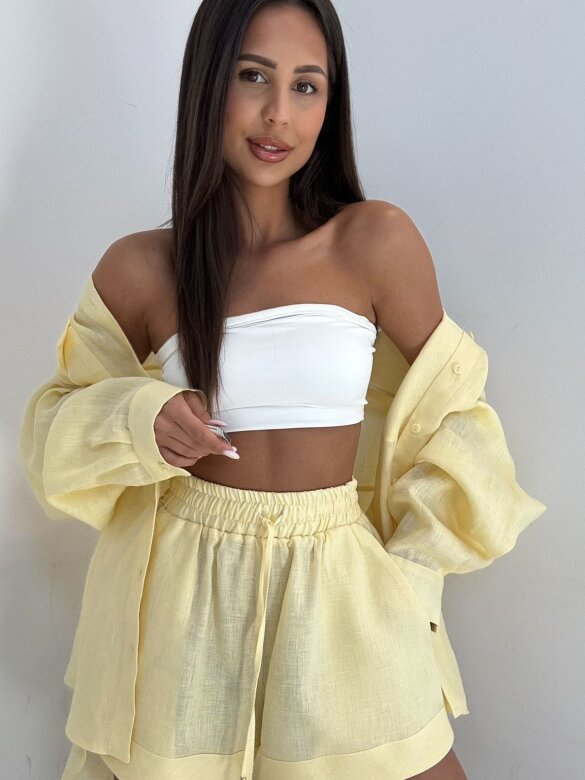 Koszula Nivi lniana butter yellow