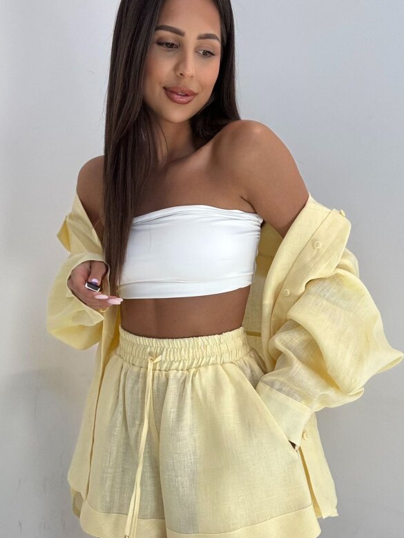Koszula Nivi lniana butter yellow