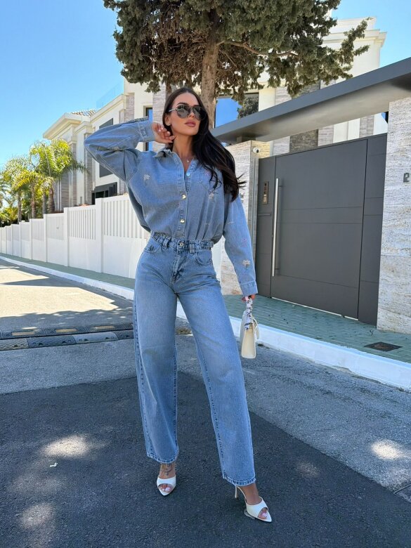 Spodnie Noressa jeans niebieskie