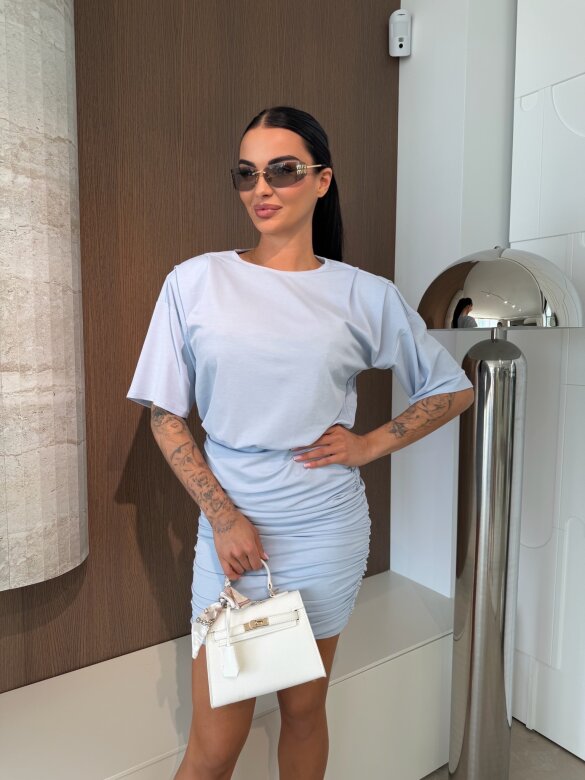 Sukienka Zephira z wiskozą błękitna 