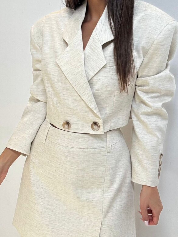 Blazer Arrsi linen melange beige