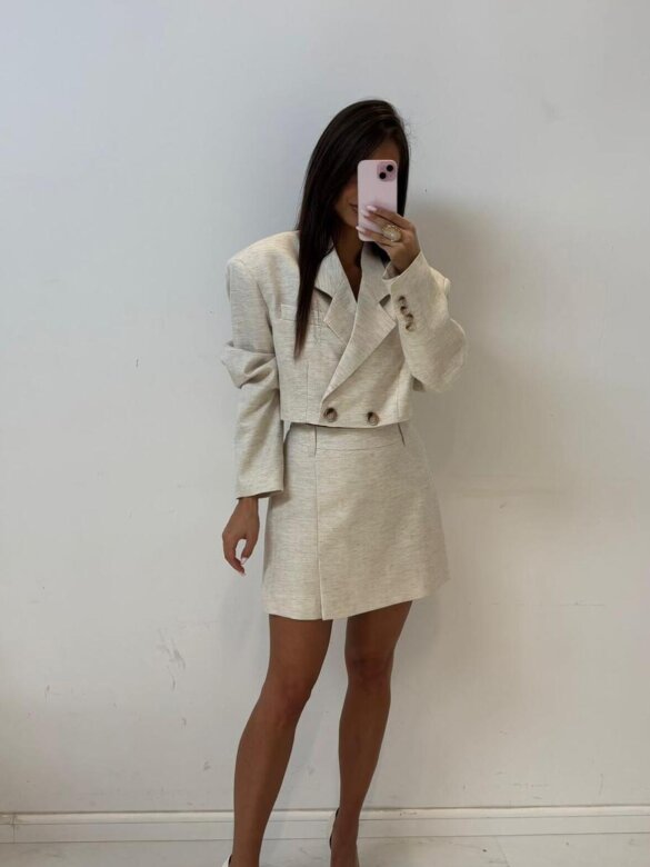 Blazer Arrsi linen melange beige