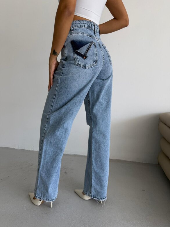 Spodnie Floretta jeans jasnoniebieskie