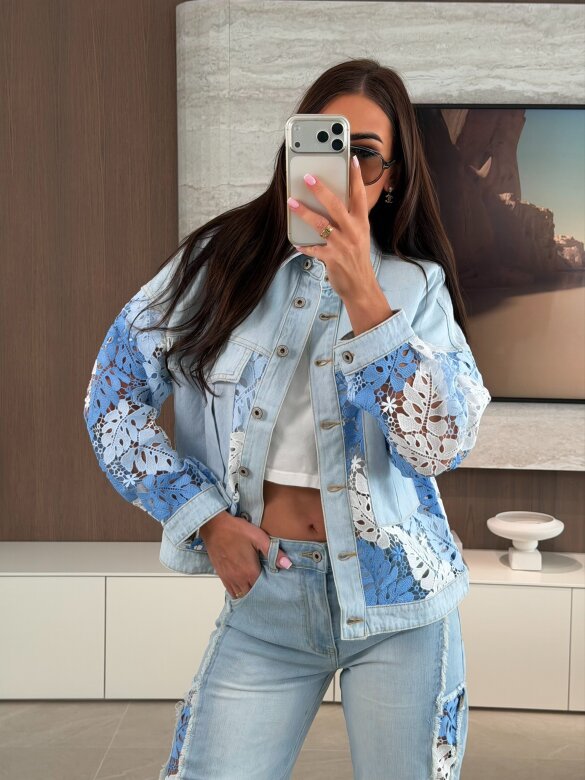 Katana Floriva z koronką jasnoniebieska