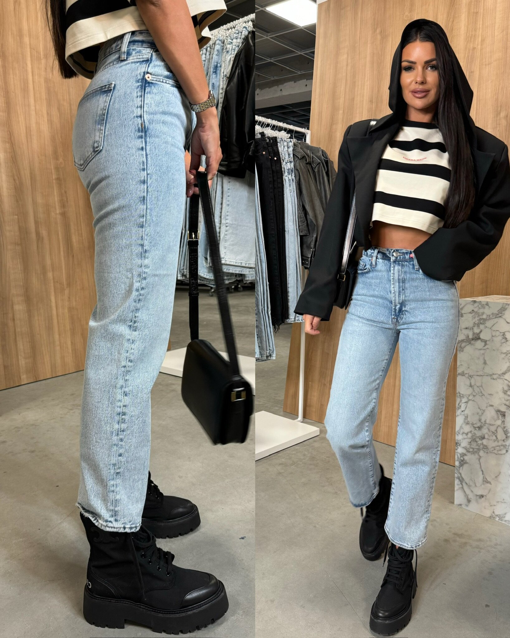 Spodnie Clavier jeans jasnoniebieskie