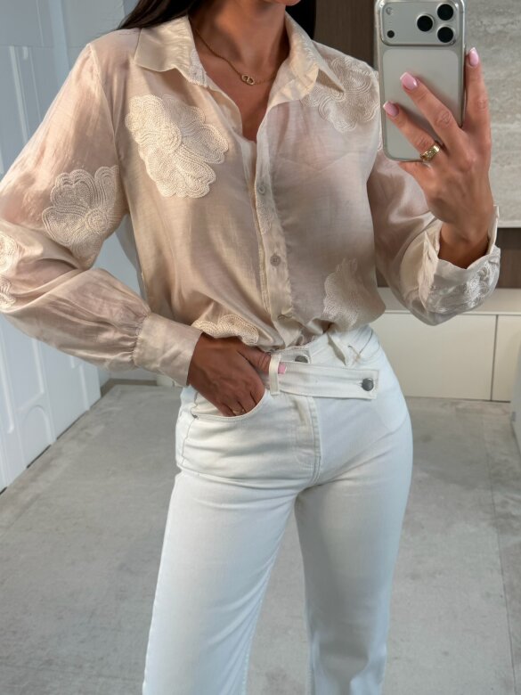 Koszula Serenna satynowa jasnobeżowa