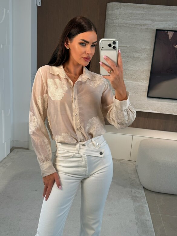 Koszula Serenna satynowa jasnobeżowa