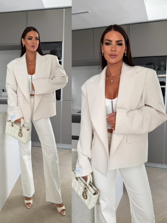 Blazer Urban Elegance oversize creamy