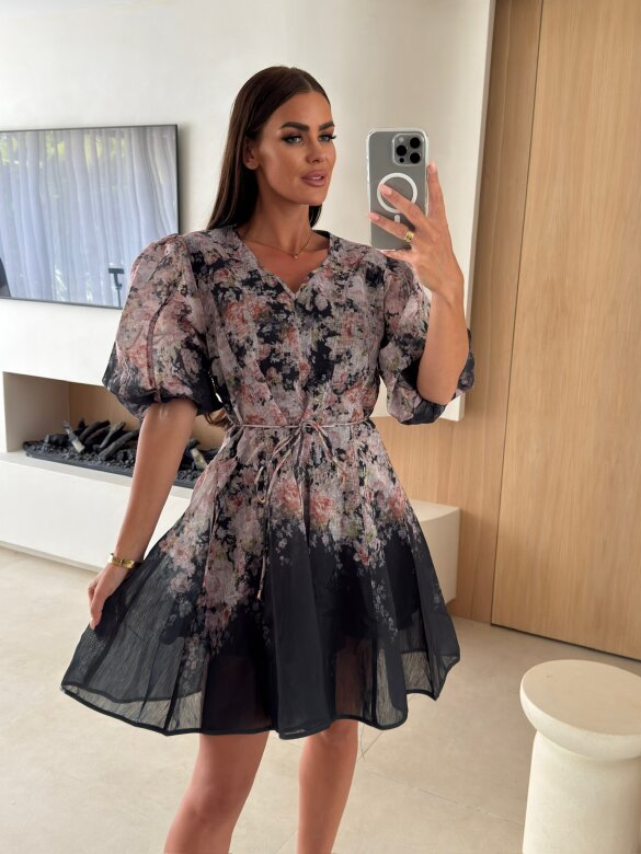 Sukienka Mansa midi w print czarna 