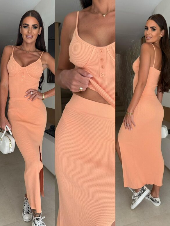 Spódnica Ribbed maxi pomarańczowa