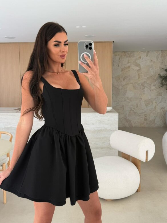 Sukienka Lorina mini z gorsetem czarna