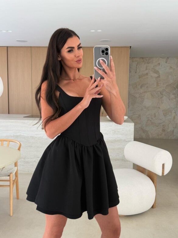 Sukienka Lorina mini z gorsetem czarna