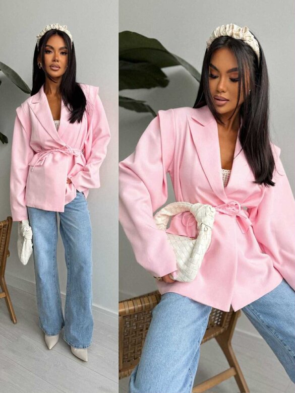 Marynarka Elvii pudrowa