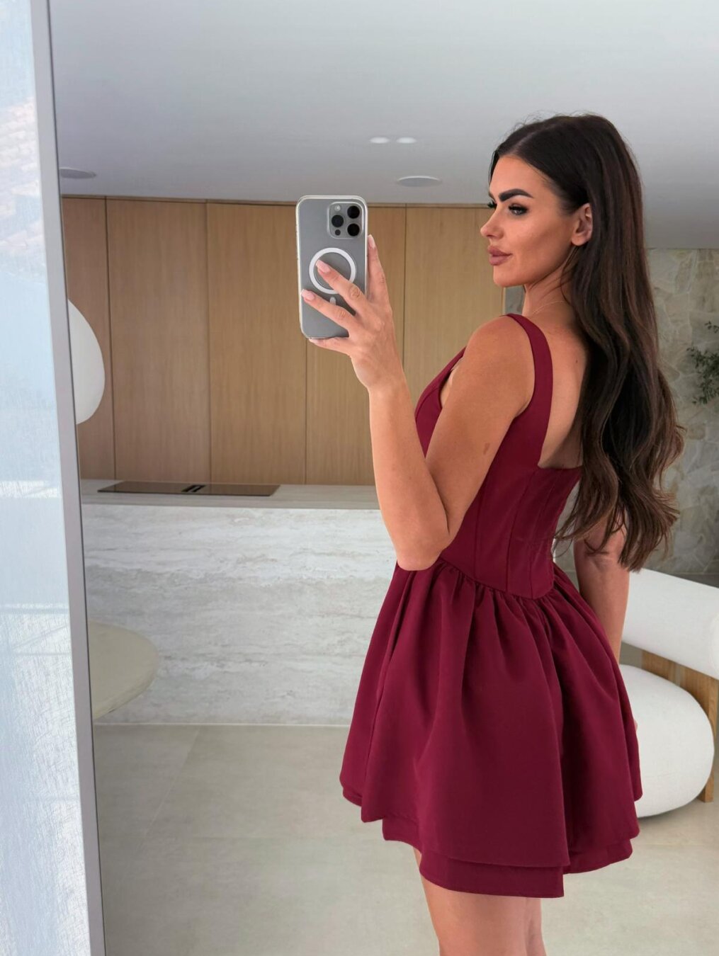 Dress Lorina mini with a corset claret 3